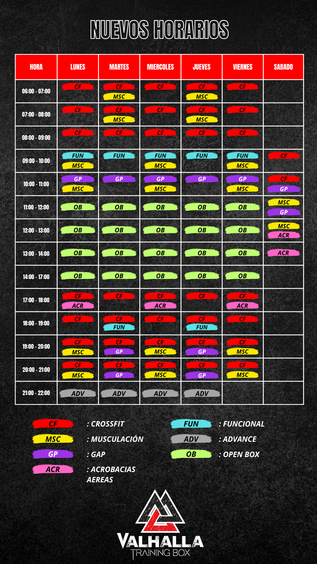 ¡Nuevos Horarios Disponibles en Valhalla!